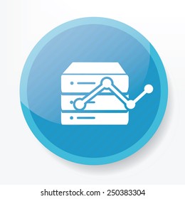 Database on blue button,clean vector