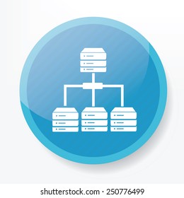 Database on blue button,clean vector