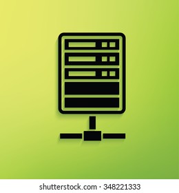 Database on green background,clean vector