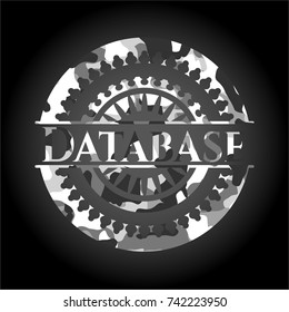 Database on grey camo texture