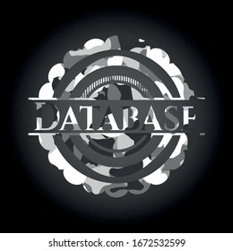 Database on grey camouflaged pattern