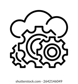 Database Optimization Line Icon, Outline Symbol for Efficient Query Performance, SQL Tuning, Data Indexing, and Cloud-Based Storage Improvement. Vector Sign Icon.