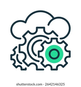 Database Optimization Line Icon, Outline Symbol for Efficient Query Performance, SQL Tuning, Data Indexing, and Cloud-Based Storage Improvement. Vector Sign Icon.