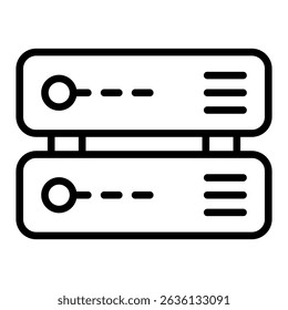 Database outline icon. Simple vector icon design in outline style. Editable vector format