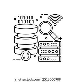 Database Outline Icon, Vector illustration