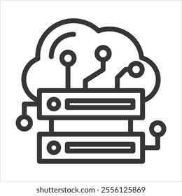 Database Outline Icon Vector Illustration