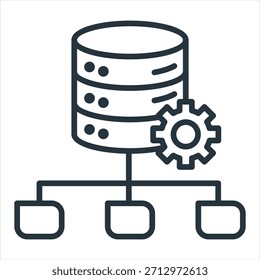 Ilustración vectorial de iconos de esquema de base de datos