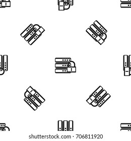 Database with padlock pattern repeat seamless in black color for any design. Vector geometric illustration