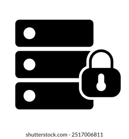 Database padlock vector icon. Security sign. Graph symbol for your web site design, logo, app, UI