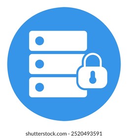 Database padlock vector icon. Security sign. Graph symbol for your web site design, logo, app, UI