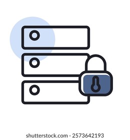 Database padlock vector icon. Security sign. Graph symbol for your web site design, logo, app, UI