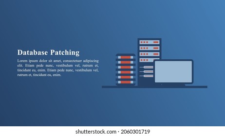 Database patching concept vector illustration banner design in flat style.