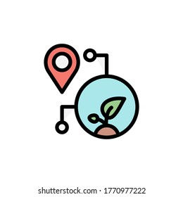 Database, placeholder, plant icon. Simple color with outline vector elements of automated farming icons for ui and ux, website or mobile application