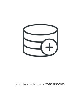 Database plus icon, vector illustration