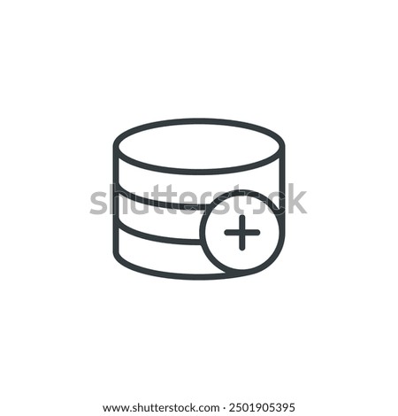 Database plus icon, vector illustration