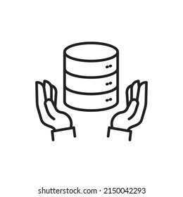 Database protection icon. High quality black vector illustration.