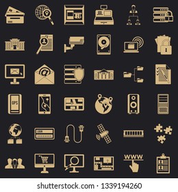 Database protection icons set. Simple style of 36 database protection vector icons for web for any design