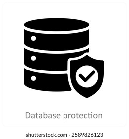 Database Protection and security icon concept