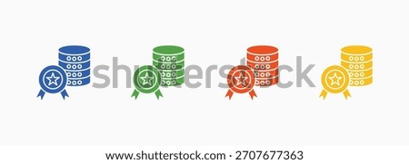 Database Quality Icon Set Color Multiple Style Collection Element For Design