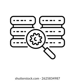 database query optimization black line icon for digital and print projects.  Minimal clean icons for apps and websites. Modern simple icons for UI UX and branding