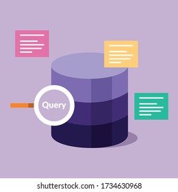 Database query vector illustration concept. Flat illustration database query