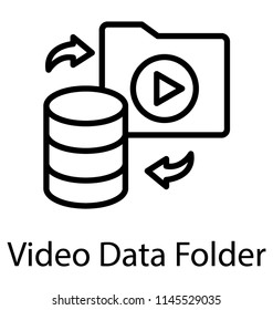 Database rack connected to video folder, video data folder 