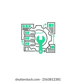 Database Recovery Line Icon. linear style sign for mobile concept and web design. Outline vector icon.