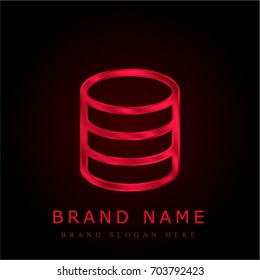 Database red chromium metallic logo