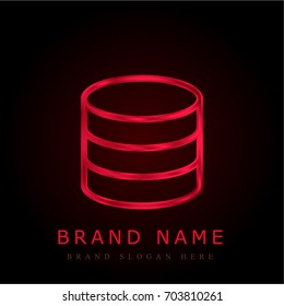 Database red chromium metallic logo
