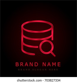 Database red chromium metallic logo