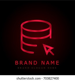 Database red chromium metallic logo