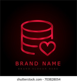 Database red chromium metallic logo
