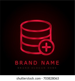 Database red chromium metallic logo