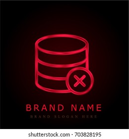Database red chromium metallic logo