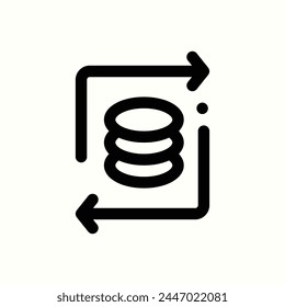 database, refresh  icon, isolated icon in light background, perfect for website, blog, logo, graphic design, social media, UI, mobile app