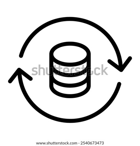 Database Refreshing icon in thin line style vector illustration graphic design