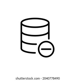 database remove line icon vector design, editable stroke line icon