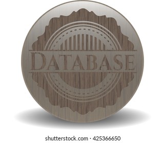 Database retro style wood emblem