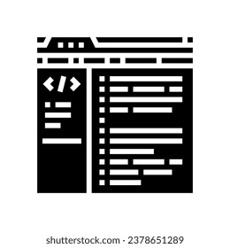 database scripts glyph icon vector. database scripts sign. isolated symbol illustration