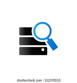 Database search icon in duo tone color. hard disk server data center
