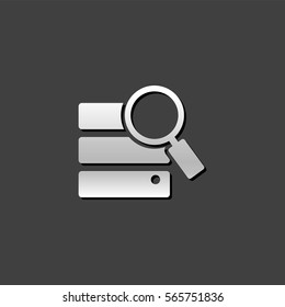 Database search icon in Metro user interface color style. hard disk server data center