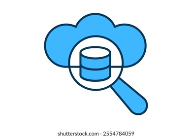Database Search icon. icon related to Search. suitable for web site, app, user interfaces, printable etc. flat line icon style. simple vector design editable