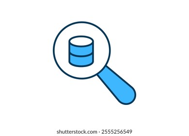 Database Search icon. icon related to Search. suitable for web site, app, user interfaces etc. flat line icon style. simple vector design editable