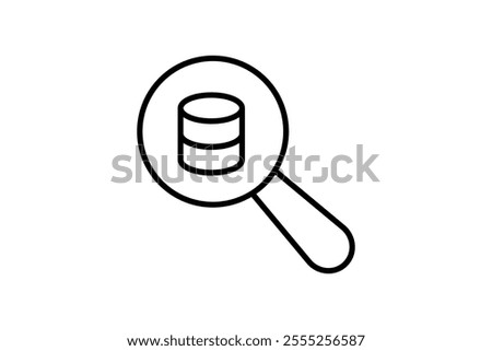 Database Search icon. icon related to Search. suitable for web site, app, user interfaces etc. line icon style. simple vector design editable