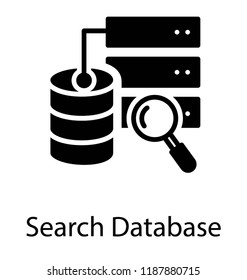 Database search through magnifier on a data center and data servers 
