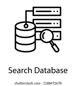 Database search through magnifier on a data center and data servers