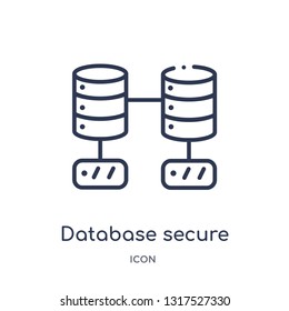 database secure connection icon from technology outline collection. Thin line database secure connection icon isolated on white background.