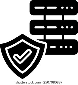 Database Security Glyph Vector Icon Design