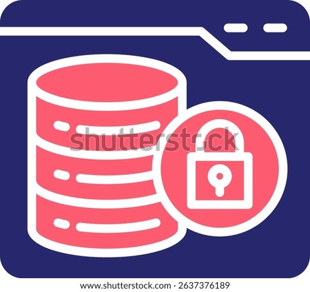 Database Security Icon Fill Vector Illustration