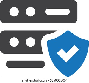 Database security icon. protected database icon